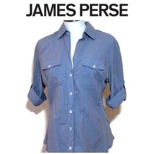Blue button up James Perse shirt